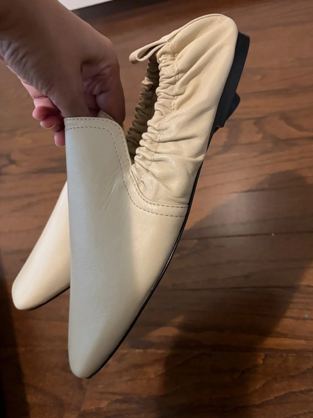 New A.Emery Delphine Eggshell Light Beige Leather Slip-On Loafers Sz 40 9.5